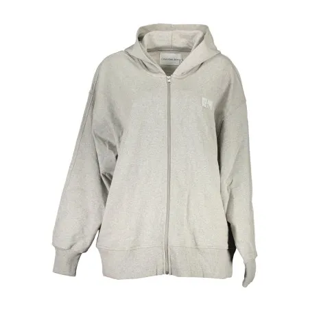 CALVIN KLEIN SWEAT AVEC ZIP FEMME GRIS - CALVIN KLEIN