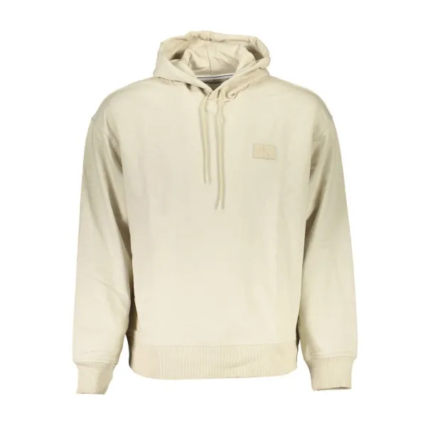 CALVIN KLEIN SWEAT SANS ZIP HOMME BEIGE - CALVIN KLEIN