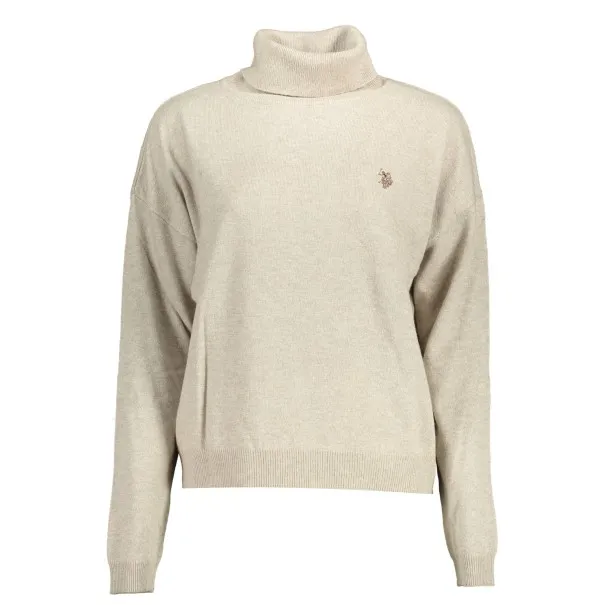 Pull à col roulé beige US POLO ASSN. pour femme - U.S. POLO ASSN