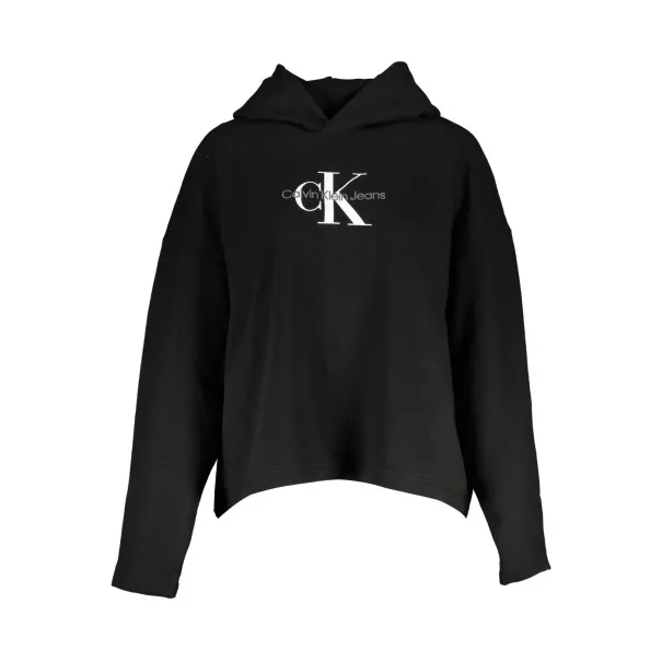 CALVIN KLEIN SWEAT-SHIRT FEMME SANS ZIP NOIR - CALVIN KLEIN