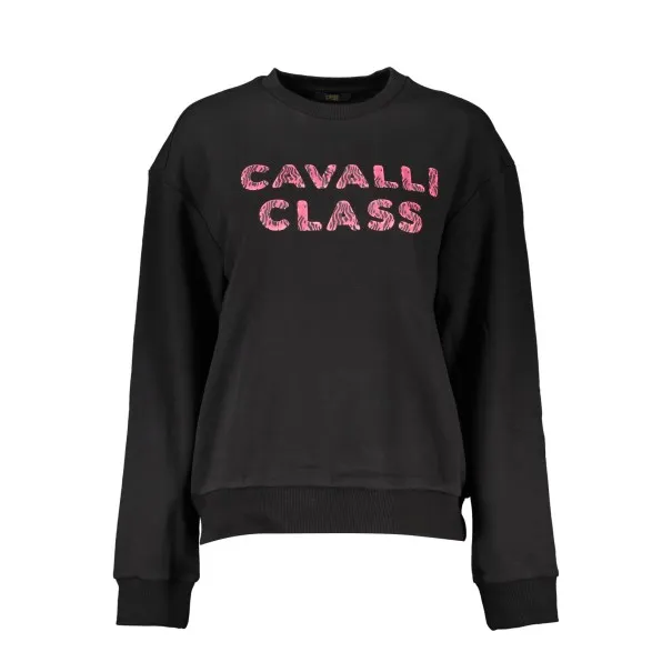 CAVALLI CLASS SWEAT-SHIRT NOIR SANS ZIP - CAVALLI CLASS