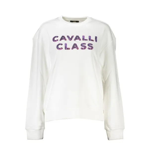 CAVALLI CLASS SWEAT SANS ZIP FEMME BLANC - CAVALLI CLASS
