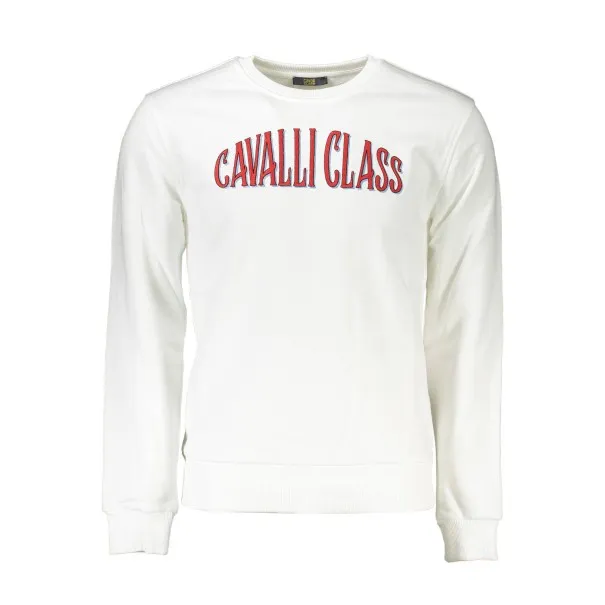 CAVALLI CLASS SWEAT SANS ZIP HOMME BLANC - CAVALLI CLASS