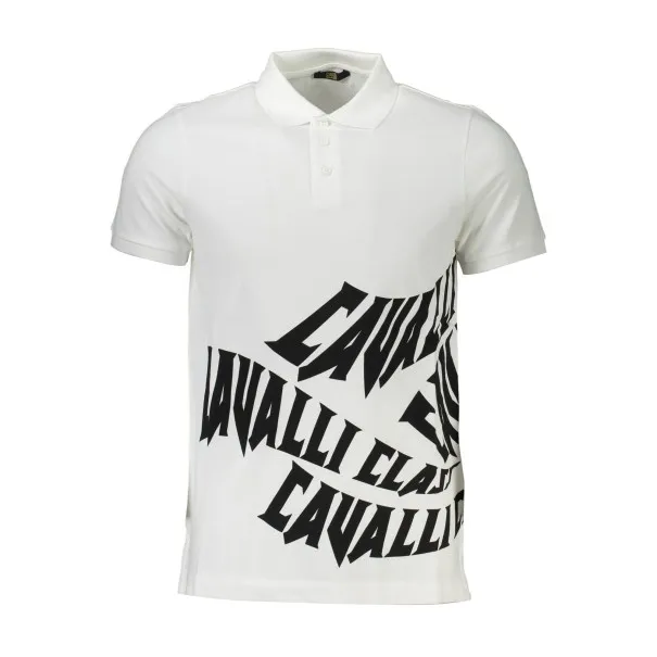 CAVALLI CLASS POLO MANCHES COURTES HOMME BLANC - CAVALLI CLASS