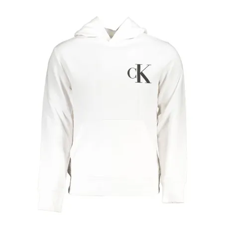 SWEAT-SHIRT SANS FERMETURE ÉCLAIR BLANC CALVIN KLEIN POUR HOMMES - CALVIN KLEIN