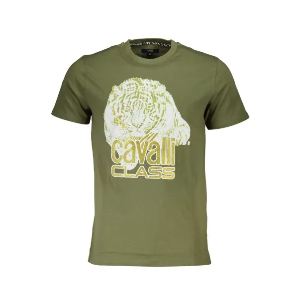 CAVALLI CLASS T-SHIRT MANCHES COURTES HOMME VERT - CAVALLI CLASS