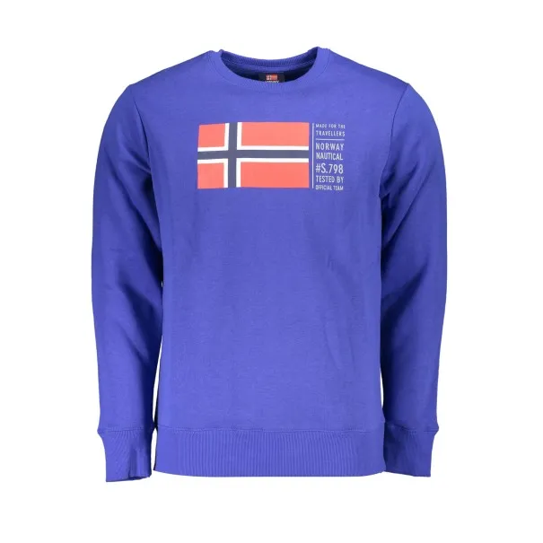 SWEAT-SHIRT SANS FERMETURE ÉCLAIR BLEU POUR HOMMES NORVÈGE 1963 - NORWAY 1963