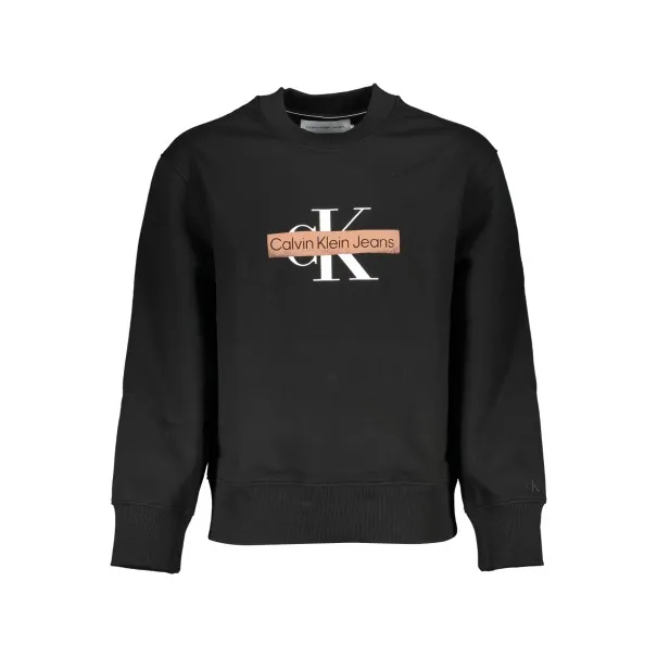 SWEAT-SHIRT SANS FERMETURE ÉCLAIR NOIR CALVIN KLEIN POUR HOMMES - CALVIN KLEIN