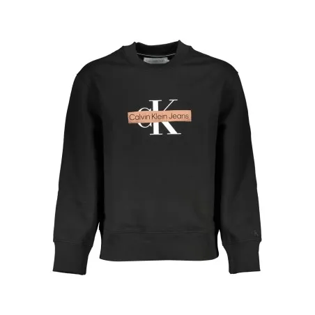 SWEAT-SHIRT SANS FERMETURE ÉCLAIR NOIR CALVIN KLEIN POUR HOMMES - CALVIN KLEIN