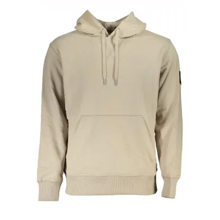 SWEAT-SHIRT SANS FERMETURE ÉCLAIR BEIGE CALVIN KLEIN POUR HOMMES - CALVIN KLEIN