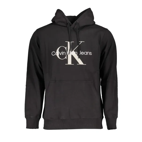 SWEAT-SHIRT SANS FERMETURE ÉCLAIR NOIR CALVIN KLEIN POUR HOMMES - CALVIN KLEIN