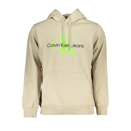 SWEAT-SHIRT SANS FERMETURE ÉCLAIR BEIGE CALVIN KLEIN POUR HOMMES - CALVIN KLEIN