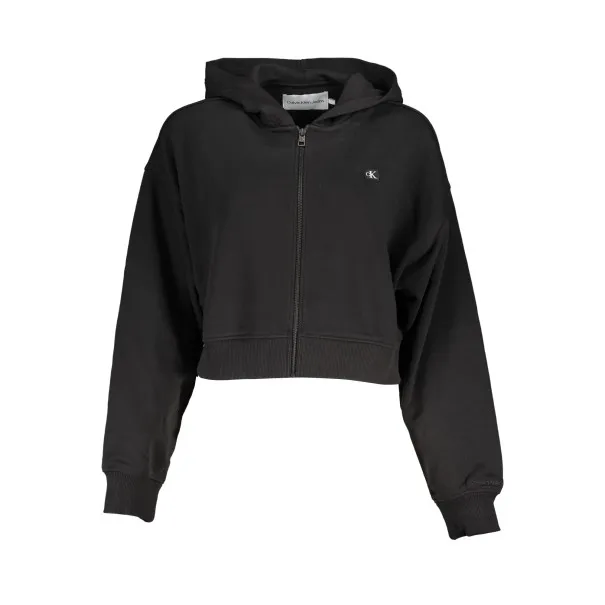 SWEAT-SHIRT ZIPPÉ NOIR CALVIN KLEIN FEMME - CALVIN KLEIN