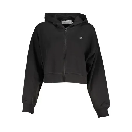 SWEAT-SHIRT ZIPPÉ NOIR CALVIN KLEIN FEMME - CALVIN KLEIN
