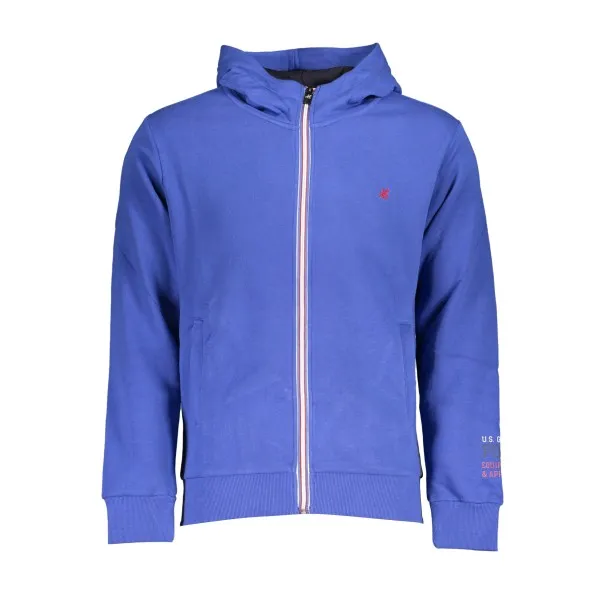 SWEAT-SHIRT BLEU À FERMETURE ÉCLAIR POUR HOMME US GRAND - U.S. GRAND