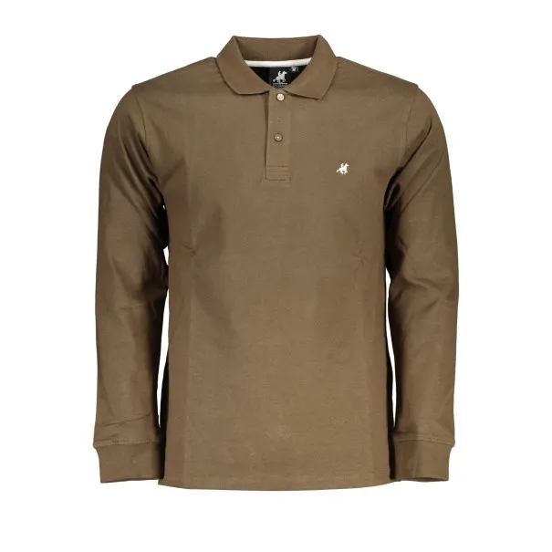 POLO À MANCHES LONGUES POUR HOMME US GRAND, MARRON - U.S. GRAND