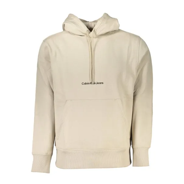 SWEAT-SHIRT SANS FERMETURE ÉCLAIR BEIGE CALVIN KLEIN POUR HOMMES - CALVIN KLEIN