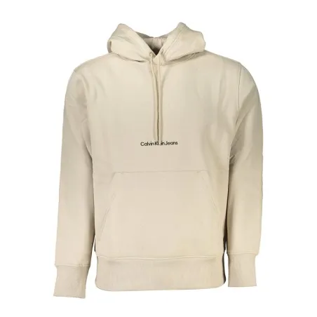 SWEAT-SHIRT SANS FERMETURE ÉCLAIR BEIGE CALVIN KLEIN POUR HOMMES - CALVIN KLEIN