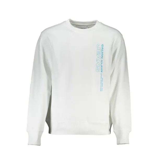 SWEAT-SHIRT SANS FERMETURE ÉCLAIR BLANC CALVIN KLEIN POUR HOMMES - CALVIN KLEIN