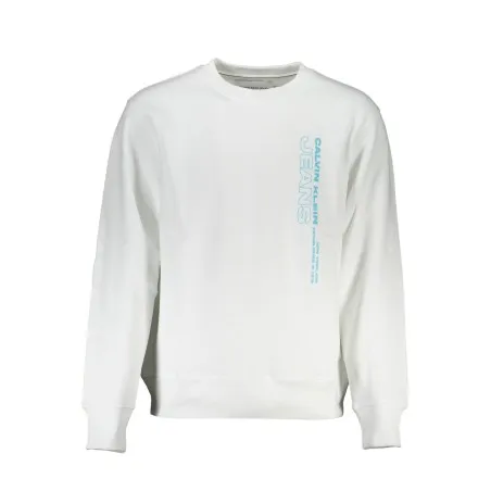 SWEAT-SHIRT SANS FERMETURE ÉCLAIR BLANC CALVIN KLEIN POUR HOMMES - CALVIN KLEIN