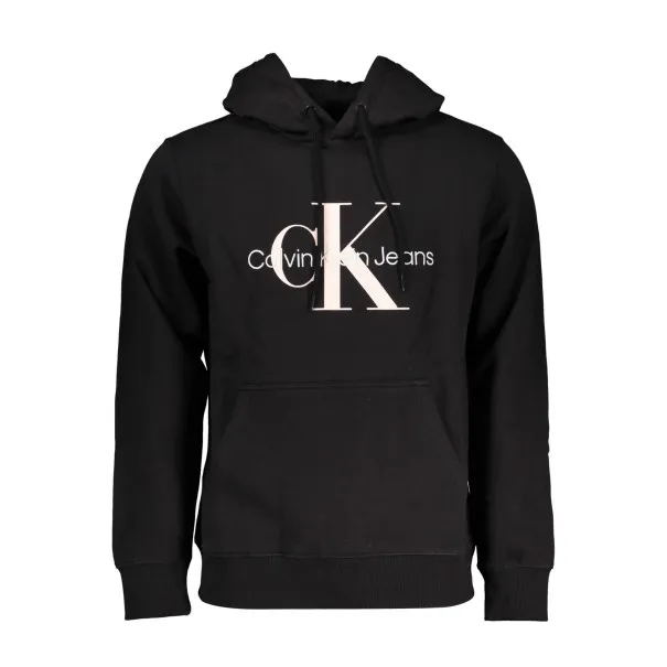 SWEAT-SHIRT SANS FERMETURE ÉCLAIR NOIR CALVIN KLEIN POUR HOMMES - CALVIN KLEIN