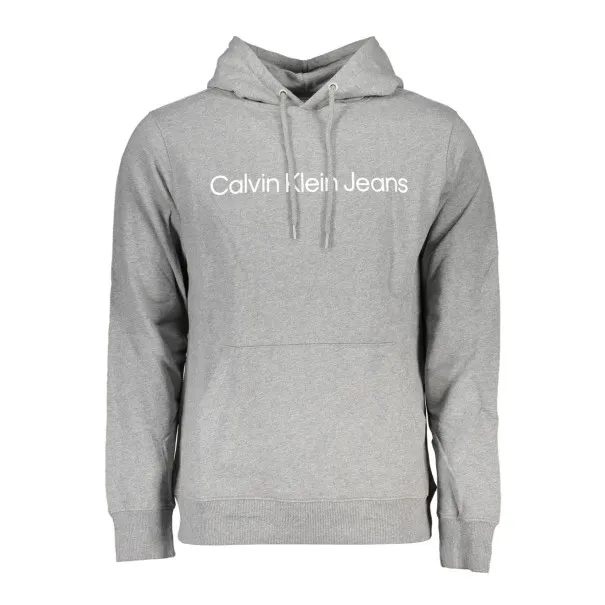 SWEAT-SHIRT SANS FERMETURE ÉCLAIR GRIS CALVIN KLEIN POUR HOMMES - CALVIN KLEIN