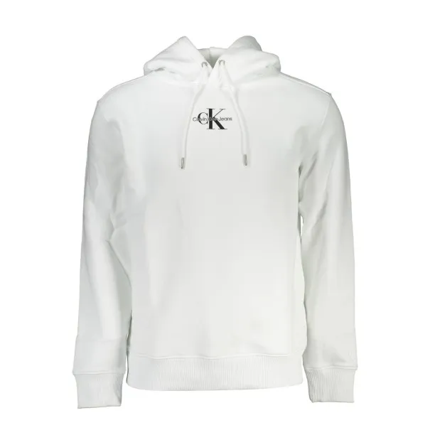 SWEAT-SHIRT SANS FERMETURE ÉCLAIR BLANC CALVIN KLEIN POUR HOMMES - CALVIN KLEIN