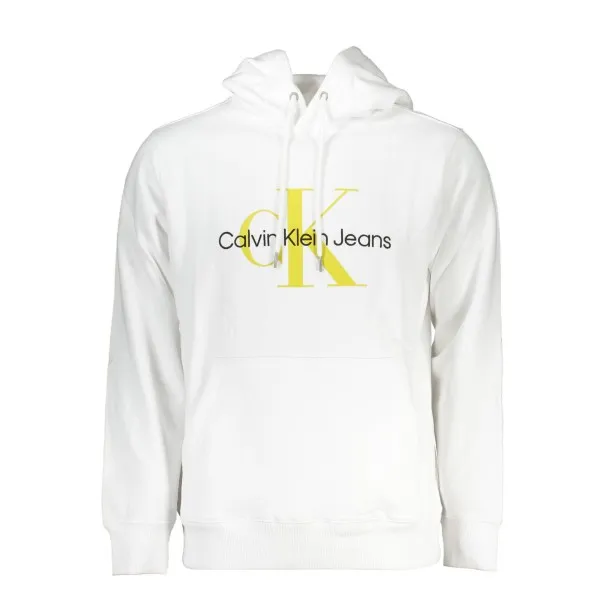 SWEAT-SHIRT SANS FERMETURE ÉCLAIR BLANC CALVIN KLEIN POUR HOMMES - CALVIN KLEIN