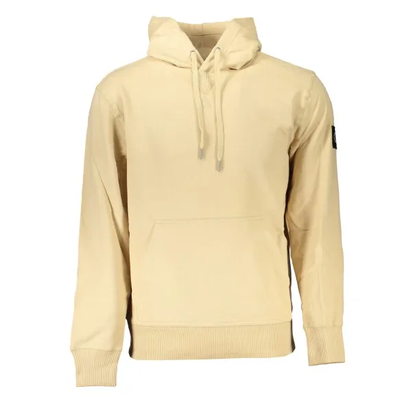 SWEAT-SHIRT SANS FERMETURE ÉCLAIR BEIGE CALVIN KLEIN POUR HOMMES - CALVIN KLEIN