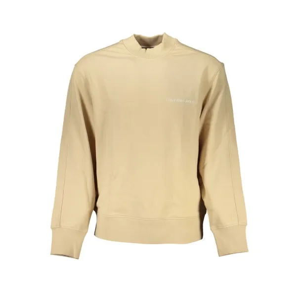 SWEAT-SHIRT SANS FERMETURE ÉCLAIR BEIGE CALVIN KLEIN POUR HOMMES - CALVIN KLEIN