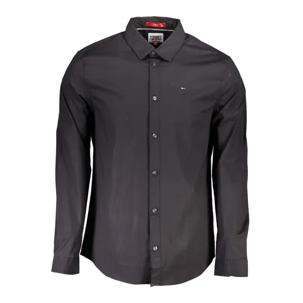 TOMMY HILFIGER CHEMISE À MANCHES LONGUES NOIRE POUR HOMMES - TOMMY HILFIGER