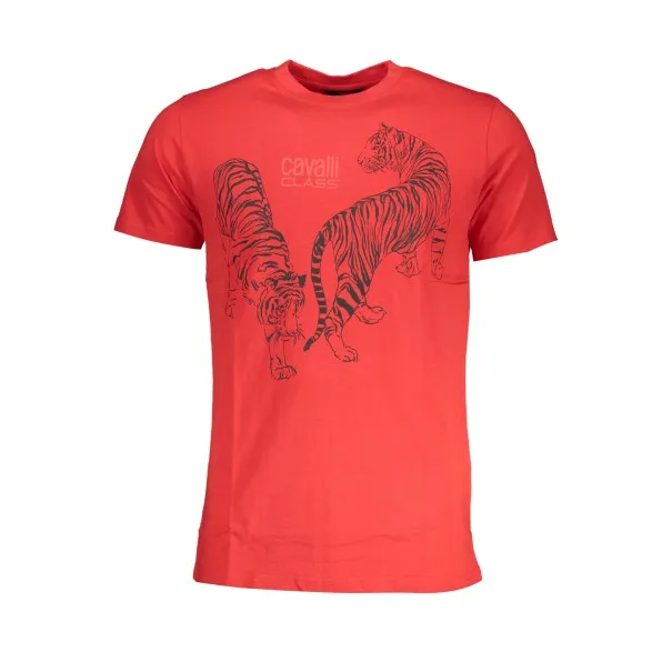 CAVALLI T-SHIRT MANCHES COURTES HOMME CLASS ROUGE - CAVALLI CLASS