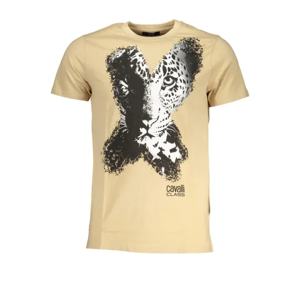 T-SHIRT MANCHES COURTES HOMME CAVALLI CLASS BEIGE - CAVALLI CLASS