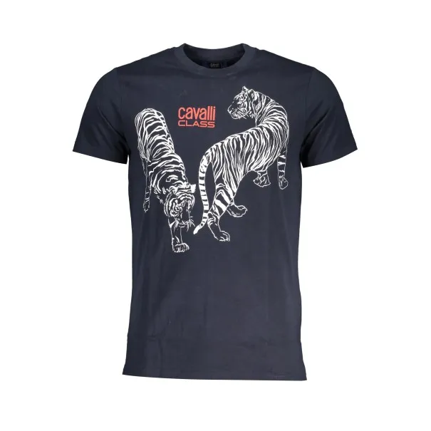T-SHIRT MANCHES COURTES HOMME CAVALLI CLASS BLEU - CAVALLI CLASS