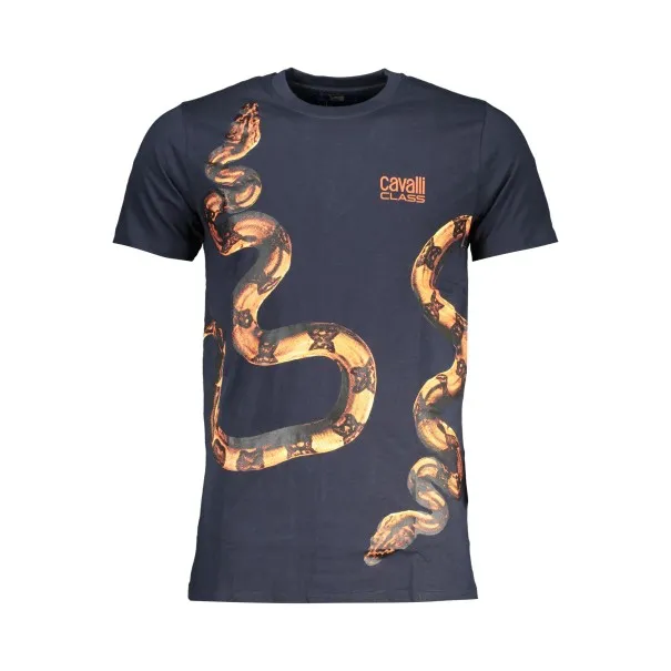 T-SHIRT MANCHES COURTES HOMME CAVALLI CLASS BLEU - CAVALLI CLASS