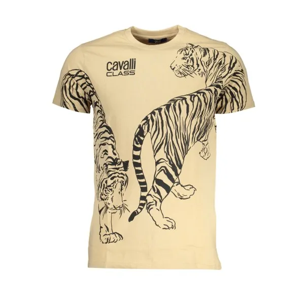 T-SHIRT MANCHES COURTES HOMME CAVALLI CLASS BEIGE - CAVALLI CLASS