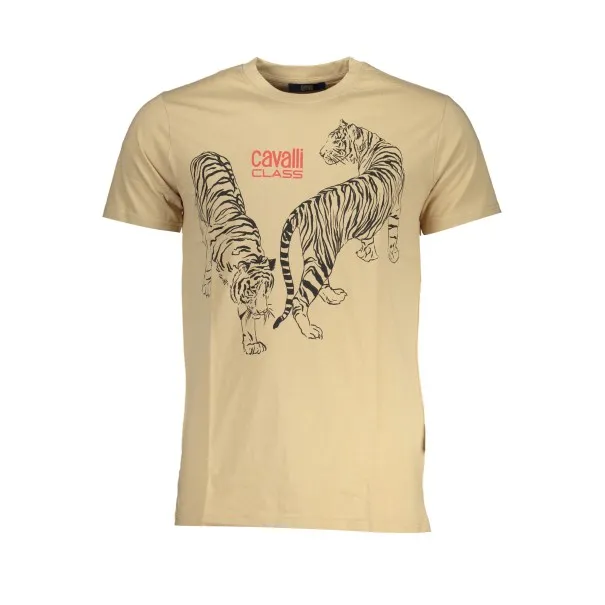 T-SHIRT MANCHES COURTES HOMME CAVALLI CLASS BEIGE - CAVALLI CLASS
