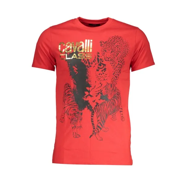 CAVALLI T-SHIRT MANCHES COURTES HOMME CLASS ROUGE - CAVALLI CLASS