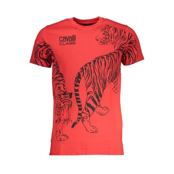 CAVALLI T-SHIRT MANCHES COURTES HOMME CLASS ROUGE - CAVALLI CLASS