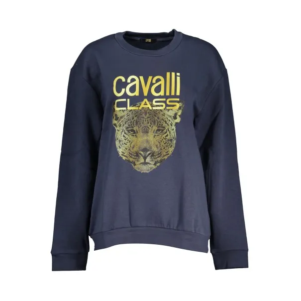 CAVALLI SWEAT-SHIRT SANS FERMETURE FEMME CLASS BLEU - CAVALLI CLASS