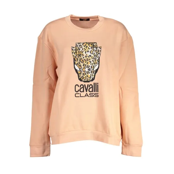 SWEAT-SHIRT FEMME CAVALLI CLASS ROSE SANS ZIP - CAVALLI CLASS