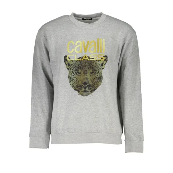 SWEAT-SHIRT SANS FERMETURE ÉCLAIR GRIS POUR HOMMES CAVALLI CLASS - CAVALLI CLASS