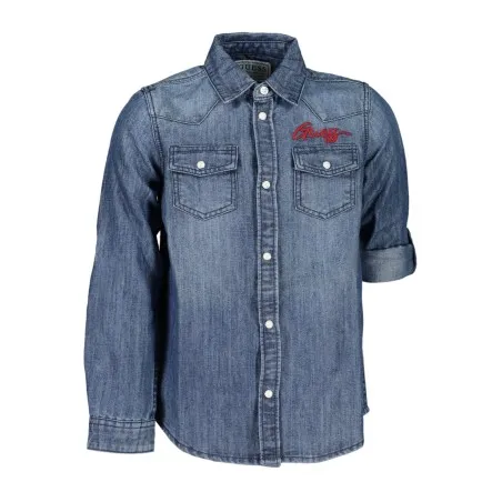 GUESS JEANS CHEMISE À MANCHES LONGUES POUR FILLE BLEU - GUESS JEANS