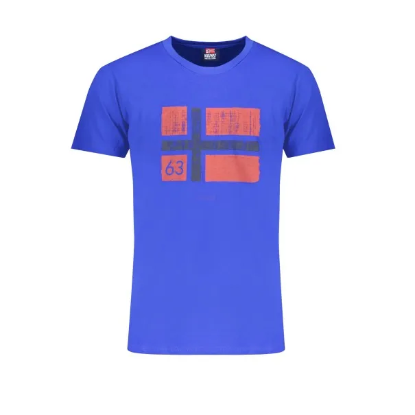 NORVÈGE 1963 T-SHIRT MANCHES COURTES HOMME BLEU - NORWAY 1963