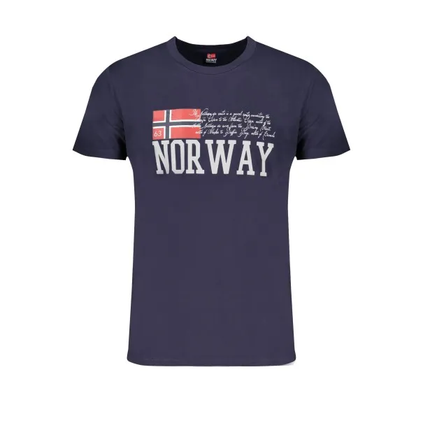 NORVÈGE 1963 T-SHIRT MANCHES COURTES HOMME BLEU - NORWAY 1963