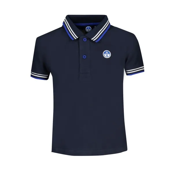 NORTH SAILS POLO MANCHES COURTES ENFANT BLEU - NORTH SAILS
