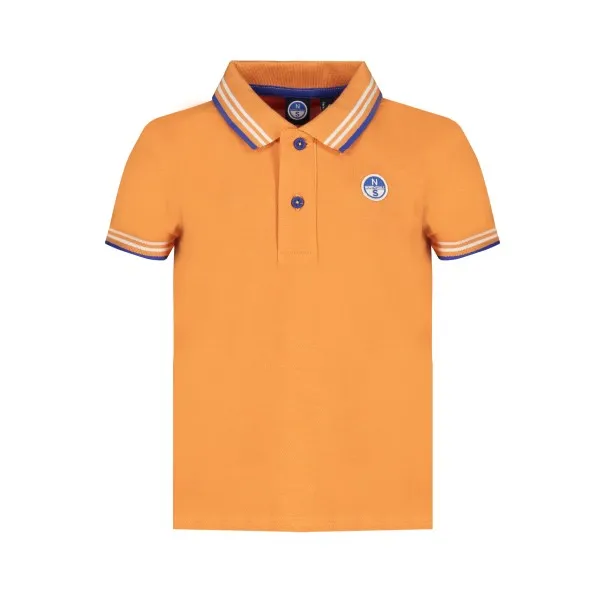 POLO MANCHES COURTES ORANGE NORTH SAILS POUR ENFANT - NORTH SAILS