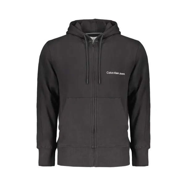 SWEAT-SHIRT ZIPPÉ NOIR CALVIN KLEIN POUR HOMMES - CALVIN KLEIN