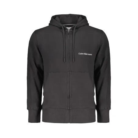 SWEAT-SHIRT ZIPPÉ NOIR CALVIN KLEIN POUR HOMMES - CALVIN KLEIN