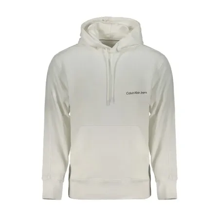 SWEAT-SHIRT SANS FERMETURE ÉCLAIR BLANC CALVIN KLEIN POUR HOMMES - CALVIN KLEIN